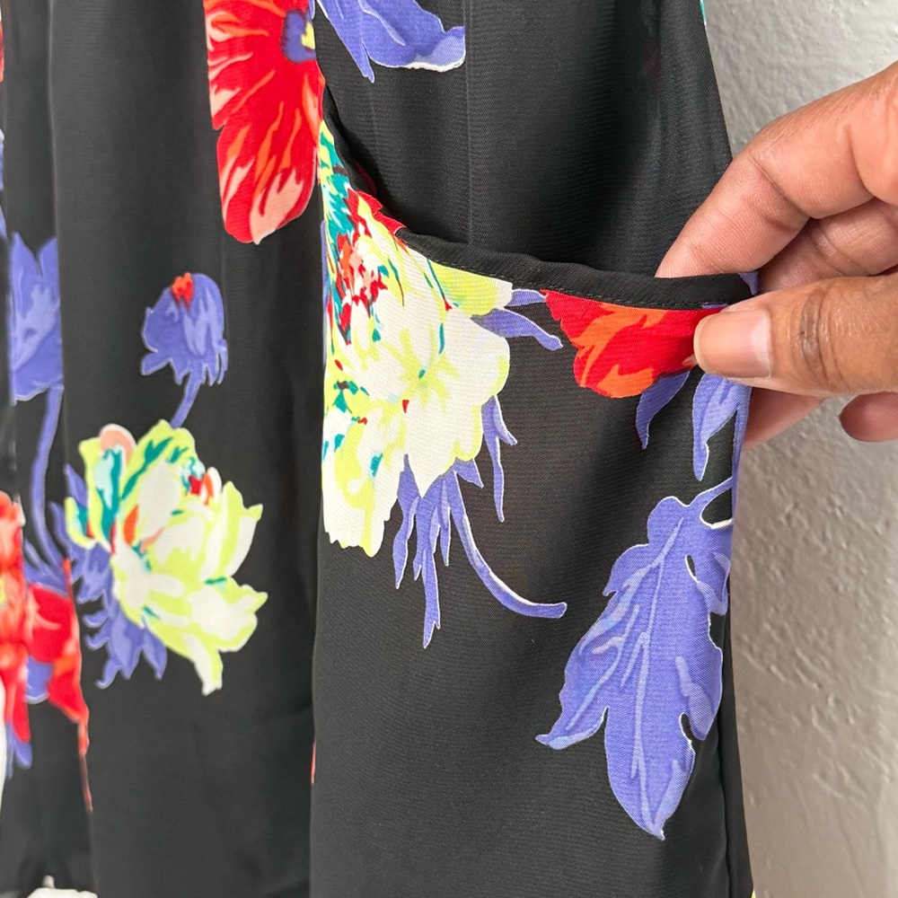 American Eagle Women's Ruched Bustier Padded Lined Open Back Floral Dress Sz S/P - Picture 5 of 9